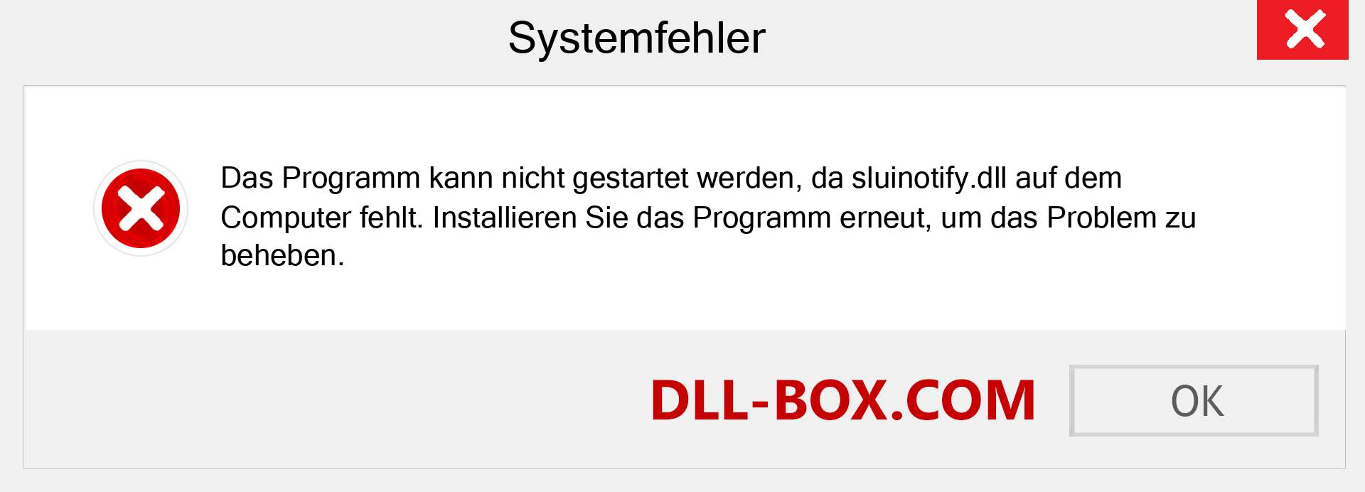 sluinotify.dll-Datei fehlt?. Download für Windows 7, 8, 10 - Fix sluinotify dll Missing Error unter Windows, Fotos, Bildern