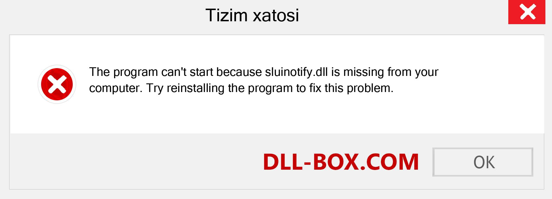 sluinotify.dll fayli yo'qolganmi?. Windows 7, 8, 10 uchun yuklab olish - Windowsda sluinotify dll etishmayotgan xatoni tuzating, rasmlar, rasmlar